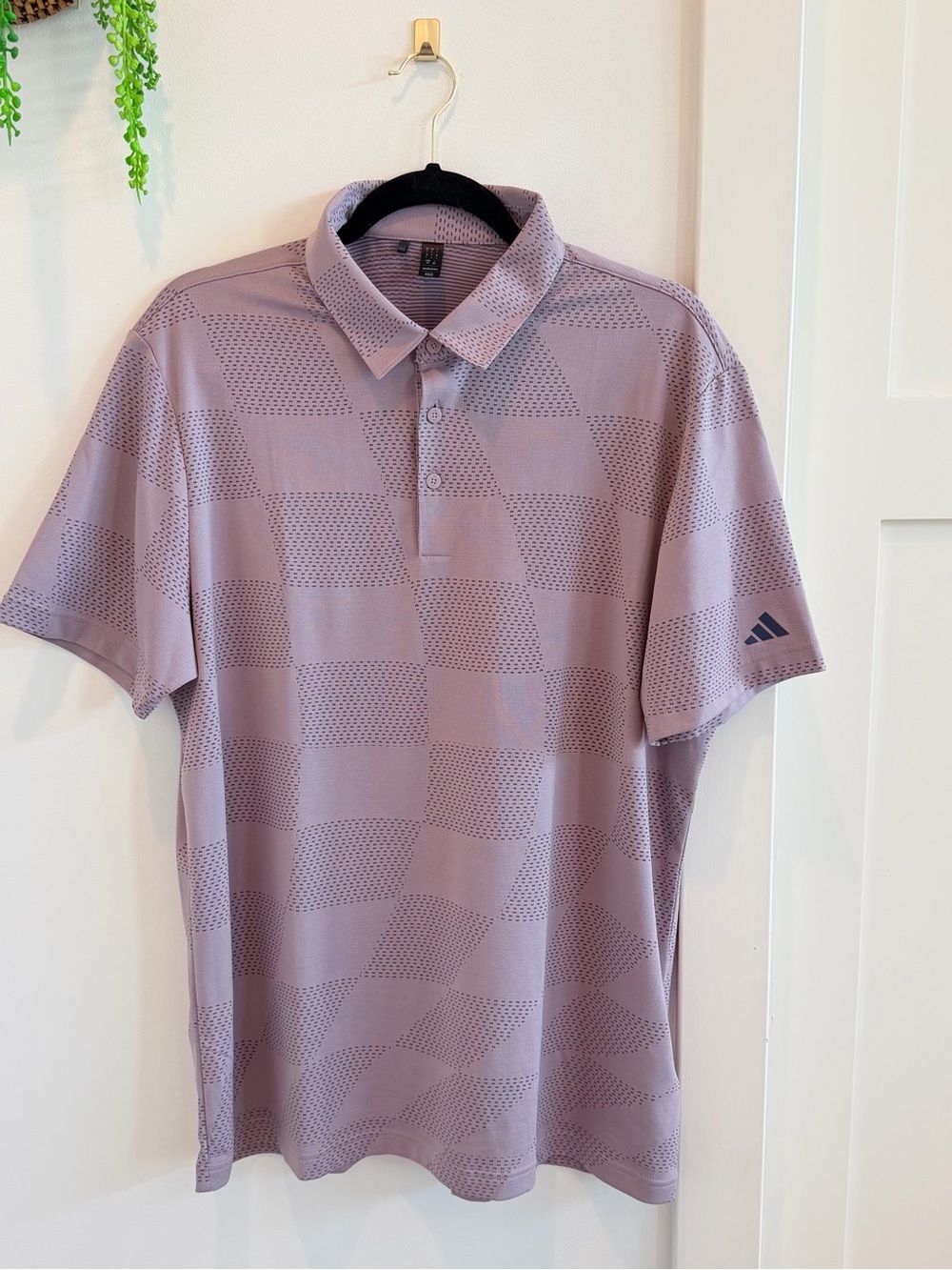 adidas Lavender Short-Sleeve Performance Polo